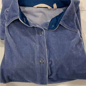 SOLD Soft Surroundinga Blue Velvet Button-Up Tunic